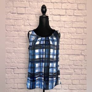 Dana Buchman Sleeveless Top w/ Plaid Pattern size S